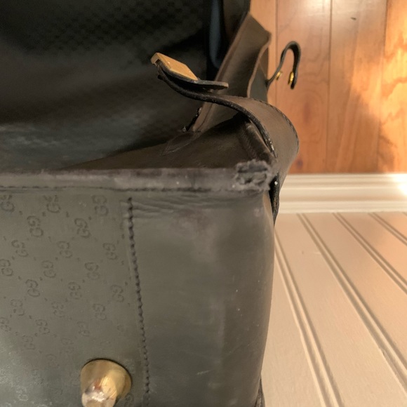GUCCI Travel Bag Authentic 1990s Black GG Monogram - Picture 8 of 8